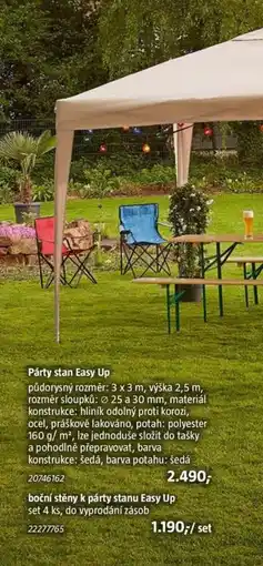 Bauhaus Párty stan Easy Up nabídka