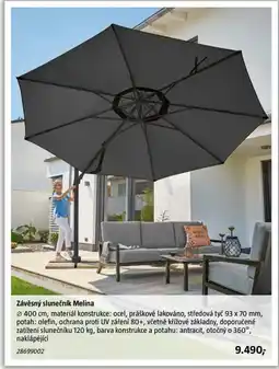 Bauhaus Závěsný slunečník Melina nabídka