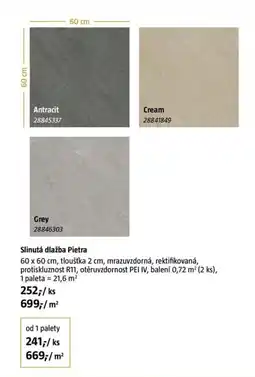 Bauhaus Slinutá dlažba Pietra nabídka