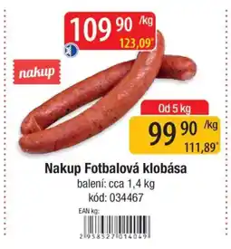 Qanto Nakup Fotbalová klobása nabídka