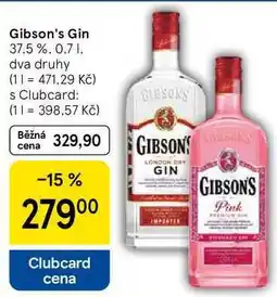 Tesco Gibson's Gin 37.5% nabídka