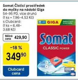 Tesco Somat Čisticí prostředek do myčky na nádobí Giga, 54-95 PD, více druhů nabídka