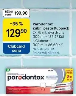 Tesco Parodontax Zubní pasta Duopack, 2x 75 ml, dva druhy nabídka
