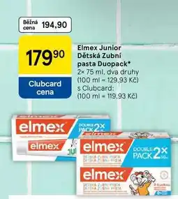 Tesco Elmex Junior Dětská Zubní pasta Duopack, 2x 75 ml, dva druhy nabídka