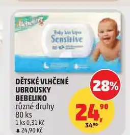 Penny Market DĚTSKÉ VLHČENÉ UBROUSKY BEBELINO, 80 ks nabídka