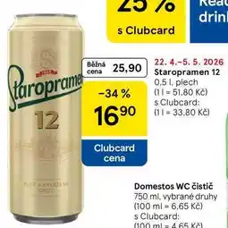 Tesco Staropramen 12, 0.5 l, plech nabídka