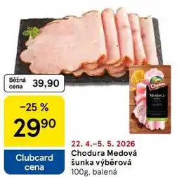 Tesco Chodura Medová šunka výběrová, 100g, balená nabídka