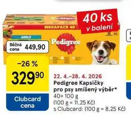 Tesco Pedigree Kapsičky pro psy smíšený výběr, 40× nabídka