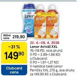 Tesco Lenor Aviváž XXL, 76-118 PD, více druhů nabídka