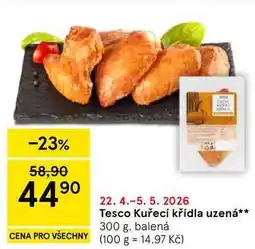 Tesco Tesco Kuřecí křídla uzená, 300 g, balená nabídka