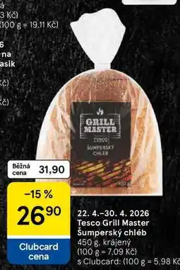 Tesco Tesco Grill Master Šumperský chléb, 450 g. krájený nabídka