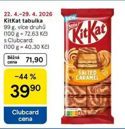Tesco KitKat tabulka, 99 g, více druhů nabídka