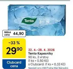 Tesco Tento Kapesníky, 90 ks, 3 vrstvy nabídka