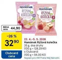Tesco Hamánek Rýžová kolečka, 35 g, dva druhy nabídka