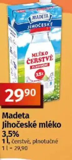 COOP TIP Madeta Jihočeské mléko 3,5% nabídka