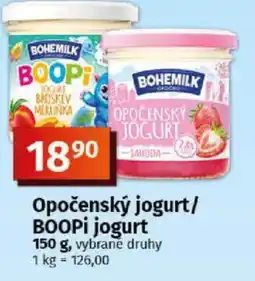 COOP TIP Opočenský jogurt/ BOOPI jogurt nabídka