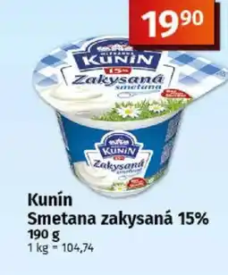 COOP TIP Kunín Smetana zakysaná 15% nabídka