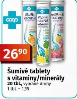 COOP TIP Šumivé tablety s vitaminy/minerály nabídka