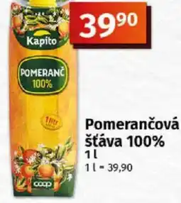 COOP TIP Pomerančová šťáva 100% nabídka