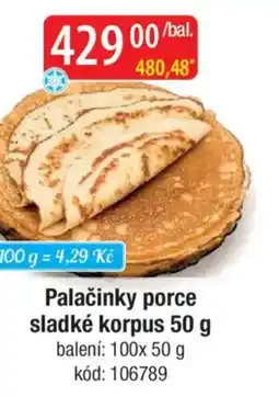 Qanto Palačinky porce sladké korpus nabídka