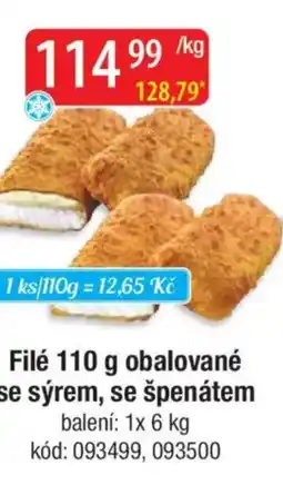 Qanto Filé obalované se sýrem, se špenátem nabídka