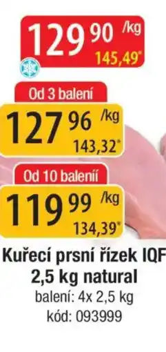 Qanto Kuřecí prsní řízek IQF natural nabídka