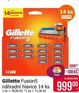 Teta Gillette Fusion5 náhradní hlavice 14 ks nabídka