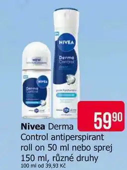 Teta Nivea Derma Control antiperspirant roll on nabídka