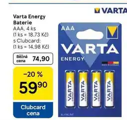 Tesco Varta Energy Baterie AAA, 4 ks nabídka