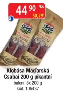 Qanto Klobása Maďarská Csabai pikantní nabídka
