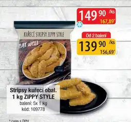 Qanto Stripsy kuřecí obal. ZIPPY STYLE nabídka