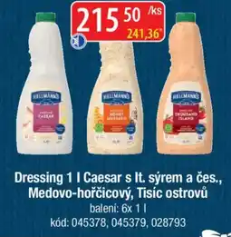 Qanto HELLMANN'S Dressing Caesar s It. sýrem a čes., Medovo-hořčicový, Tisíc ostrovů nabídka