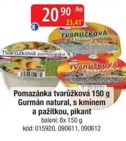 Qanto Pomazánka tvarůžková Gurmán natural, s kmínem a pažitkou, pikant nabídka