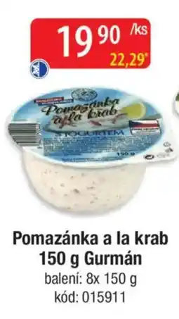 Qanto Pomazánka a la krab Gurmán nabídka