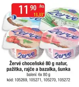 Qanto Žervé choceňské natur, pažitka, rajče a bazalka, šunka nabídka