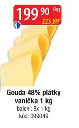 Qanto Gouda 48% plátky vanička nabídka
