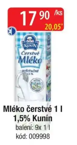 Qanto Mléko čerstvé 1,5% Kunín nabídka