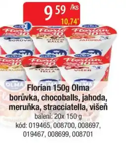 Qanto Florian Olma borůvka, chocoballs, jahoda, meruňka, stracciatella, višeň nabídka