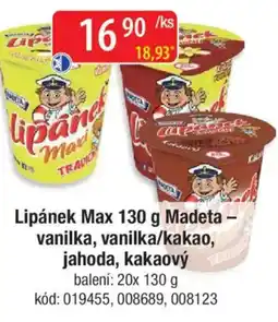 Qanto Lipánek Max Madeta - vanilka, vanilka/kakao, jahoda, kakaový nabídka