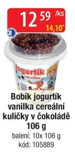 Qanto Bobík jogurtík vanilka cereální kuličky v čokoládě nabídka