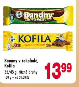 Qanto Banány v čokoládě, Kofila nabídka