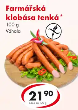 CBA Farmářská klobása tenká nabídka