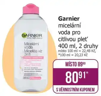 Garnier micelární voda pro citlivou pleť