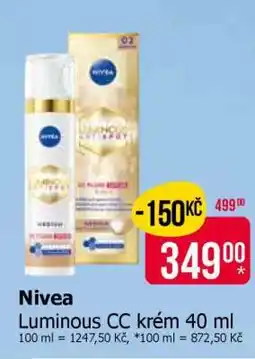 Teta Nivea Luminous CC krém 40 ml nabídka