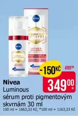 Teta Nivea Luminous sérum proti pigmentovým skvrnám 30 ml nabídka