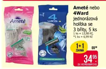 Teta Ameté nebo 4Ward jednorázová holítka se 3 břity, 5 ks nabídka