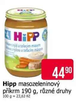 Teta Hipp masozeleninový příkrm 190 g, různé druhy nabídka