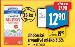 Albert Jihočeské Trvanlivé mléko 3,5% nabídka