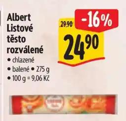 Albert Albert Listové těsto rozválené nabídka