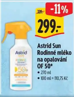 Albert Astrid Sun Rodinné mléko na opalování OF 50 nabídka